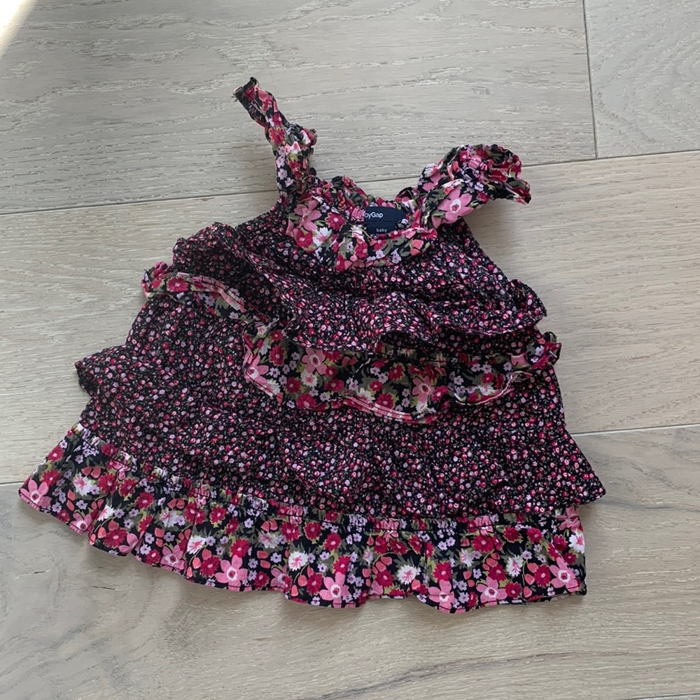 Gap, 6-12m, floral ruffle dress